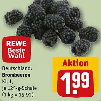 Brombeeren Klasse I, je 125-g-Schale