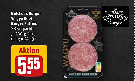 Butcher's Burger Wagyu Beef Burger Patties, je 230-g-Packung