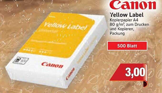 Canon Yellow Label Kopierpapier A4 80 g/m², 500 Blatt