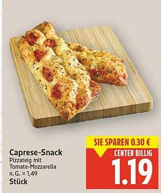 Caprese-Snack - Pizzateig mit Tomate-Mozzarella