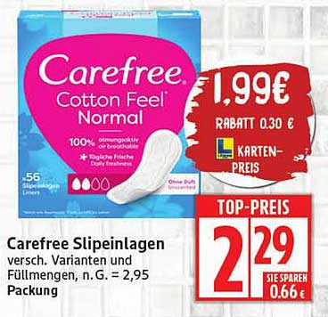 Carefree Slipeinlagen Cotton Feel Normal