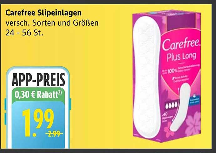 Carefree SlipEinlagen - verschiedene Sorten und Größen 24 - 56 St.