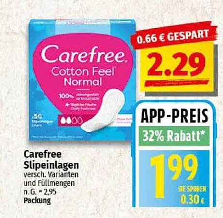 Carefree Slipinlagen Normal - 56 Stück