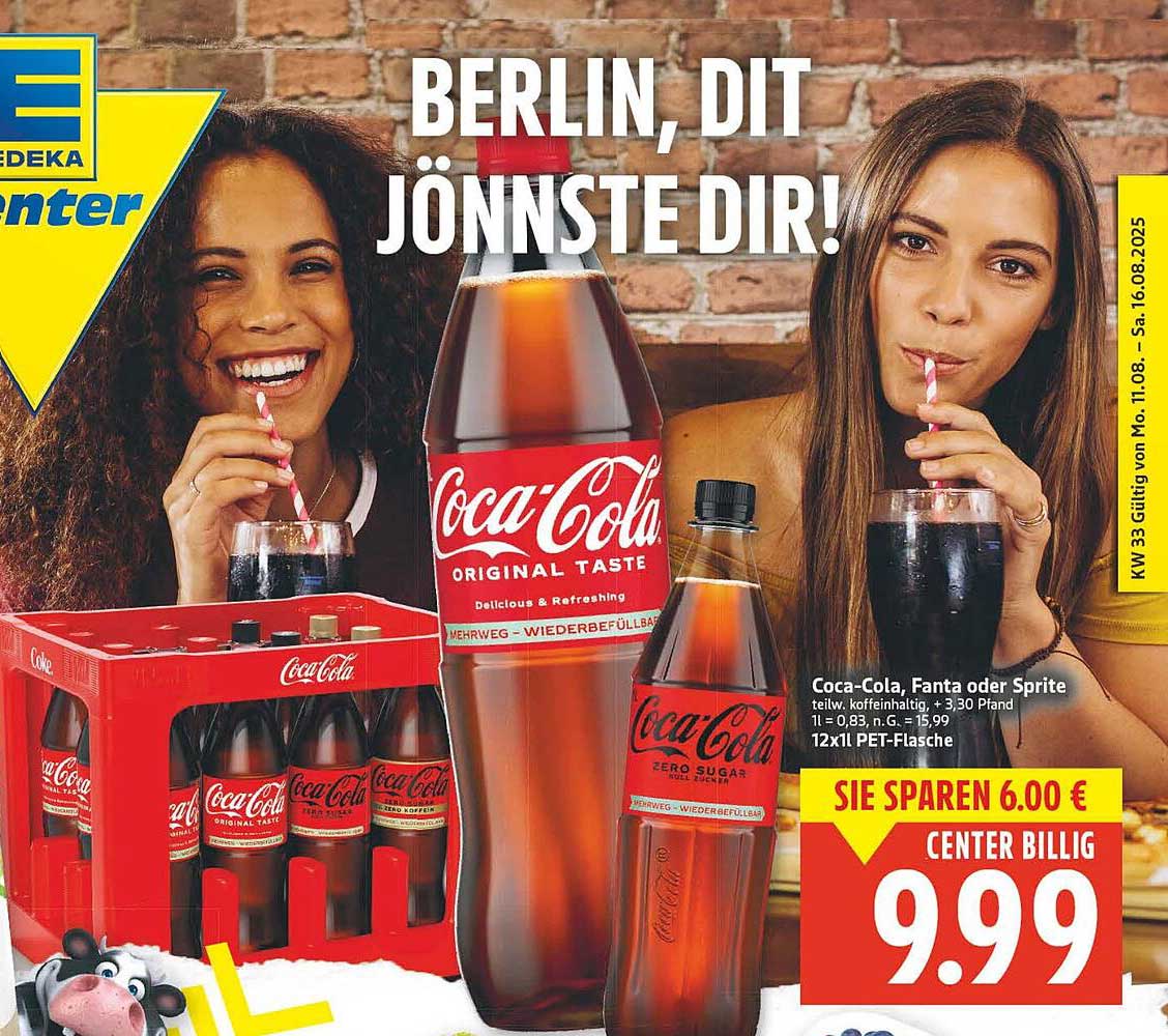 Coca-Cola, Fanta oder Sprite 12x1,5l PET-Flasche