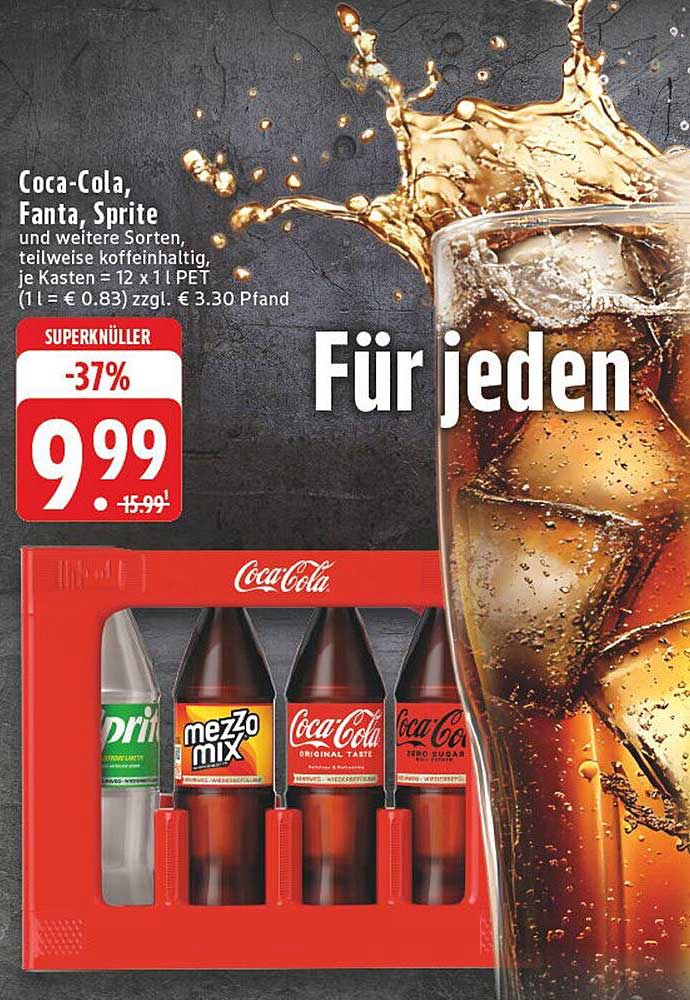 Coca-Cola, Fanta, Sprite und mehr – Kasten mit 12 x 1 l PET