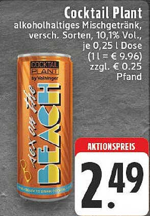 Cocktail Plant - alkoholhaltiges Mischgetränk, verschiedene Sorten