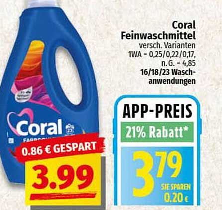 Coral Feinwaschmittel - verschiedene Varianten