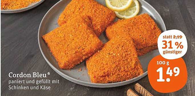 Cordon Bleu – paniert und gefüllt mit Schinken und Käse