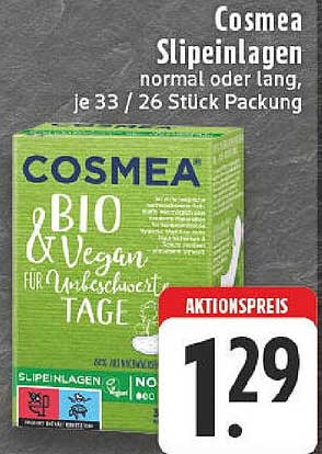 Cosmea Slipeinlagen normal oder lang, je 33 / 26 Stück Packung