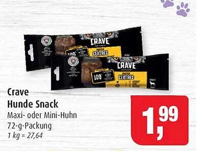 Crave Hunde Snack – Maxi- oder Mini-Huhn 72-g-Packung