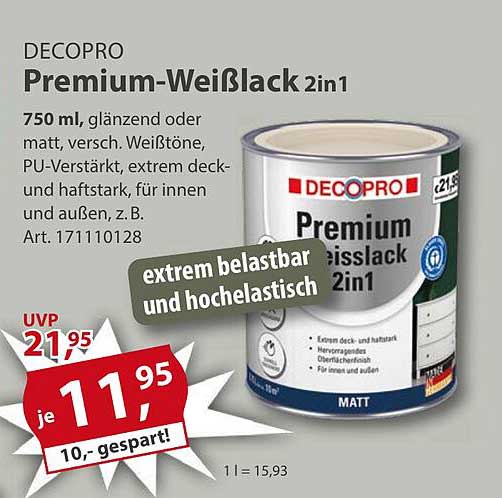 DECOPRO Premium-Weiße Lack 2in1