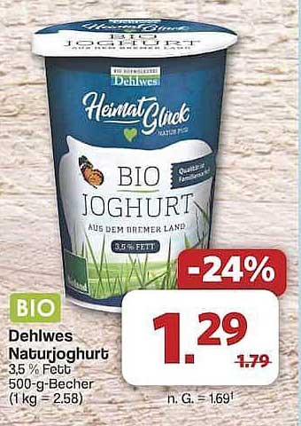 Dehlwes Naturjoghurt 3,5 % Fett 500-g-Becher