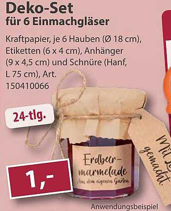 Deko-Set für 6 Einmachgläser
