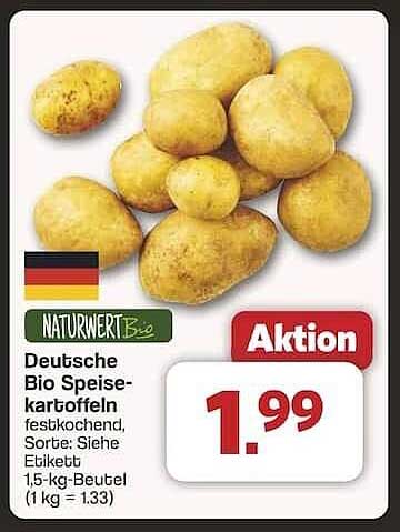 Deutsche Bio Speisekartoffeln festkochend, 1,5-kg-Beutel