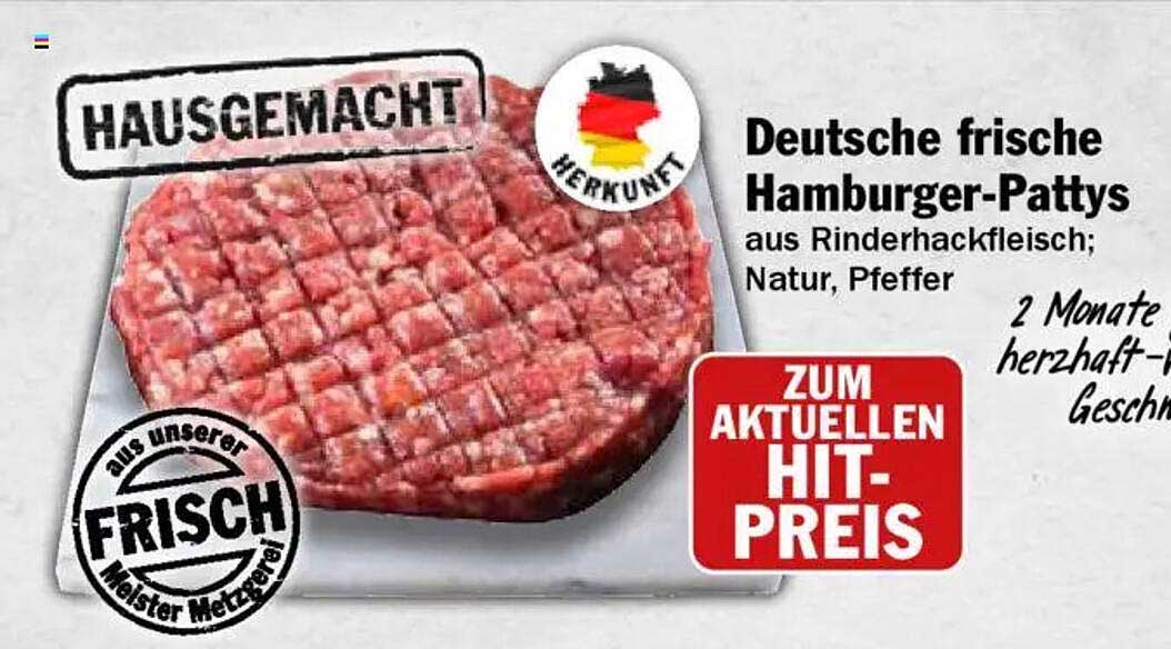 Deutsche frische Hamburger-Pattys aus Rinderhackfleisch
