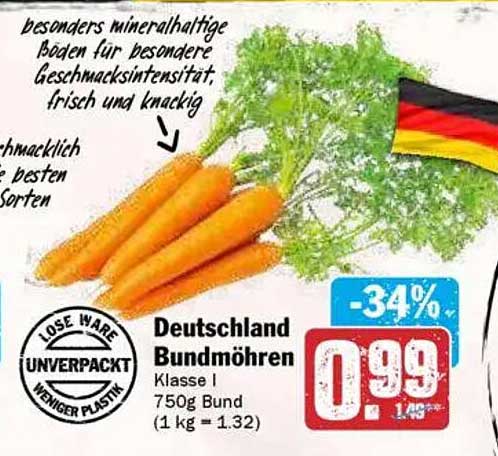 Deutschland Bundmöhren Klasse I 750g - besonders frisch und knackig