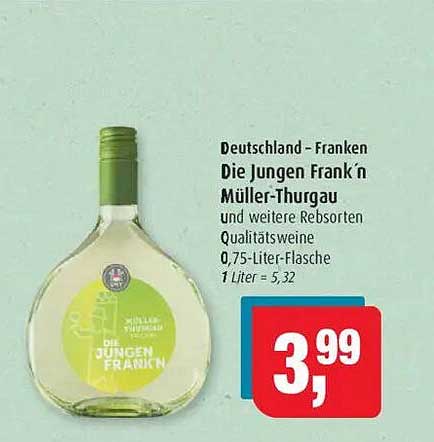 Die Jungen Frank'n Müller-Thurgau Qualitätswein 0,75-Liter-Flasche