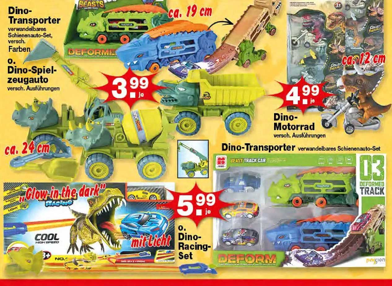 Dino-Transporter oder Dino-Spielzeugauto - verschiedene Ausführungen