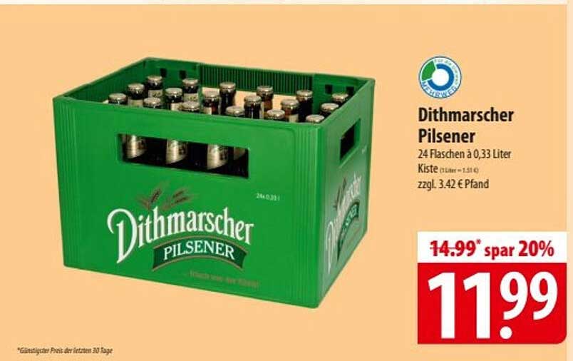 Dithmarscher Pilsener 24 x 0,33 Liter Kiste