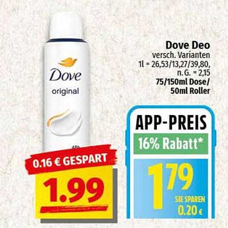 Dove Deo – verschiedene Varianten