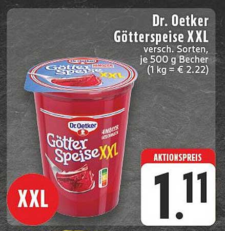 Dr. Oetker Götterspeise XXL, verschiedenen Sorten, je 500 g Becher