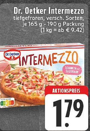 Dr. Oetker Intermezzo tiefgefroren, verschied. Sorten, je 165 g - 190 g Packung