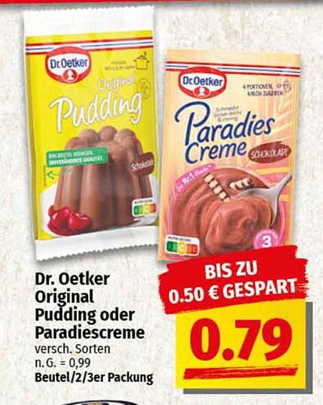 Dr. Oetker Original Pudding oder Paradiescreme