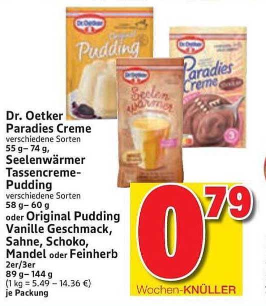 Dr. Oetker Paradies Creme und Seelenwärmer Pudding - verschiedene Sorten