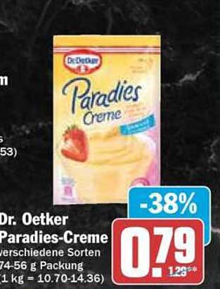 Dr. Oetker Paradies-Creme verschiedene Sorten