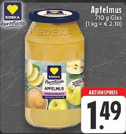EDEKA Apfelmus 710 g Glas