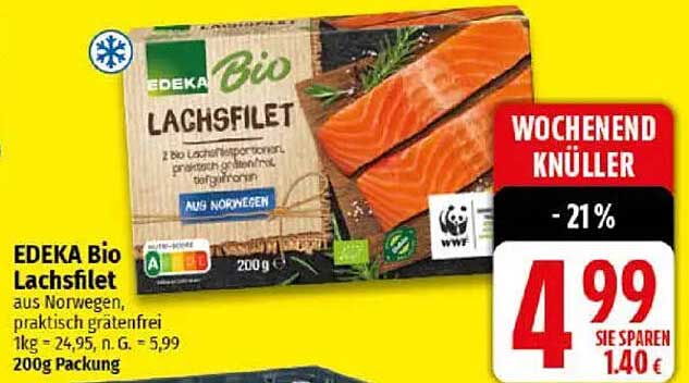 EDEKA Bio Lachsfilet aus Norwegen - 200g Packung