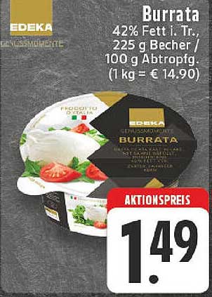 EDEKA Burrata 225 g - Genuss pur zum Aktionspreis