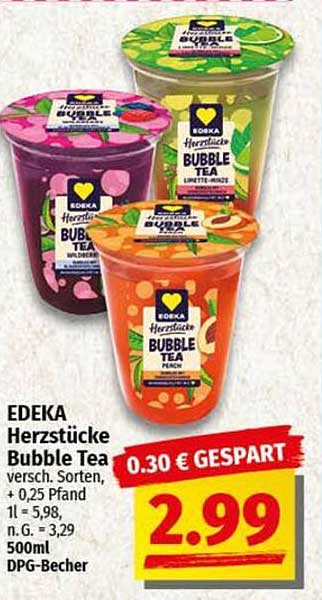 EDEKA Herzstücke Bubble Tea – Verschiedene Sorten