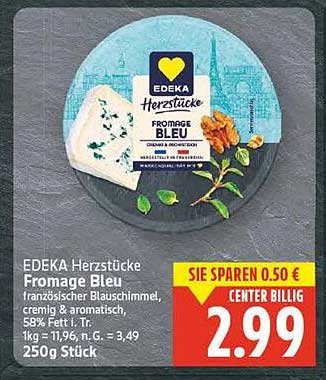 EDEKA Herzstücke Fromage Bleu 250g - französischer Blauschimmelkäse