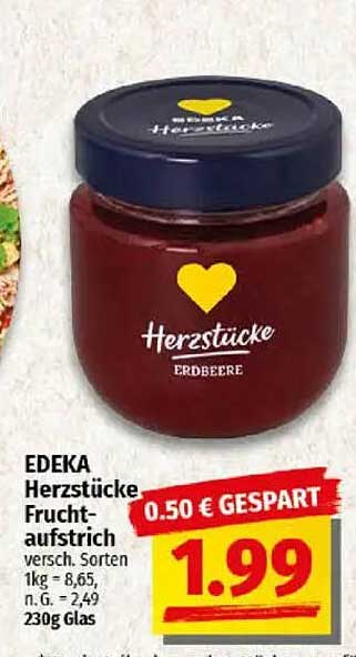 EDEKA Herzstücke Fruchtaufstrich Erdbeere 230g