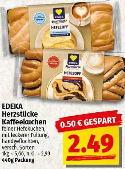 EDEKA Herzstücke Kaffee Kuchen - Hefe-Zopf