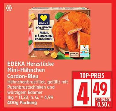 EDEKA Herzstücke Mini-Hähnchen Cordon-Bleu