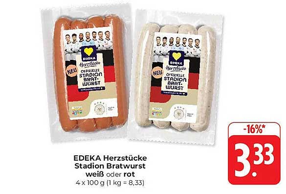 EDEKA Herzstücke Stadion Bratwurst weiß oder rot