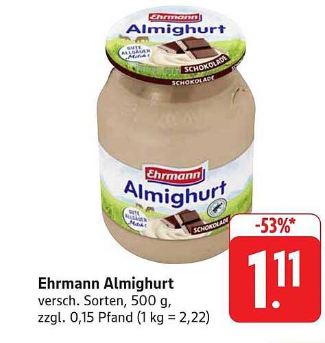 Ehrmann Almighurt verschiedene Sorten, 500 g