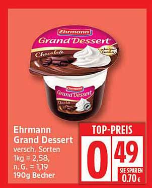 Ehrmann Grand Dessert 190g Becher – Vielfalt in jedem Löffel