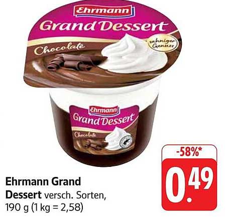 Ehrmann Grand Dessert Verschiedene Sorten, 190 g