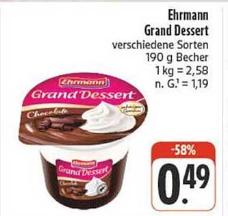 Ehrmann Grand Dessert verschiedene Sorten 190 g Becher