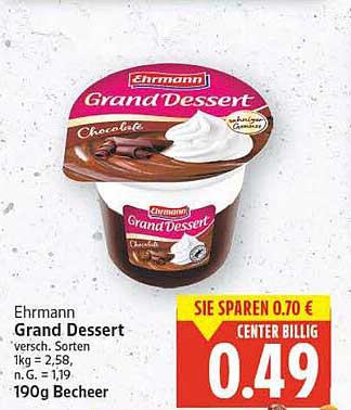 Ehrmann Grand Dessert - Verschiedene Sorten - 190g Becher