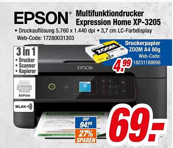 EPSON Multifunktionsdrucker Expression Home XP-3205