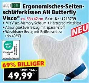Ergonomisches Seiten-schlafkissen AH Butterfly Visco®