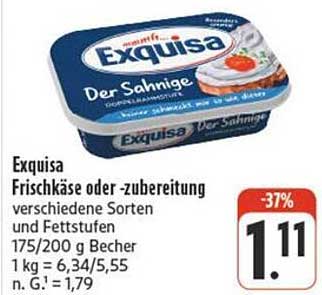 Exquisa Frischkäse oder -zubereitung 175/200 g Becher