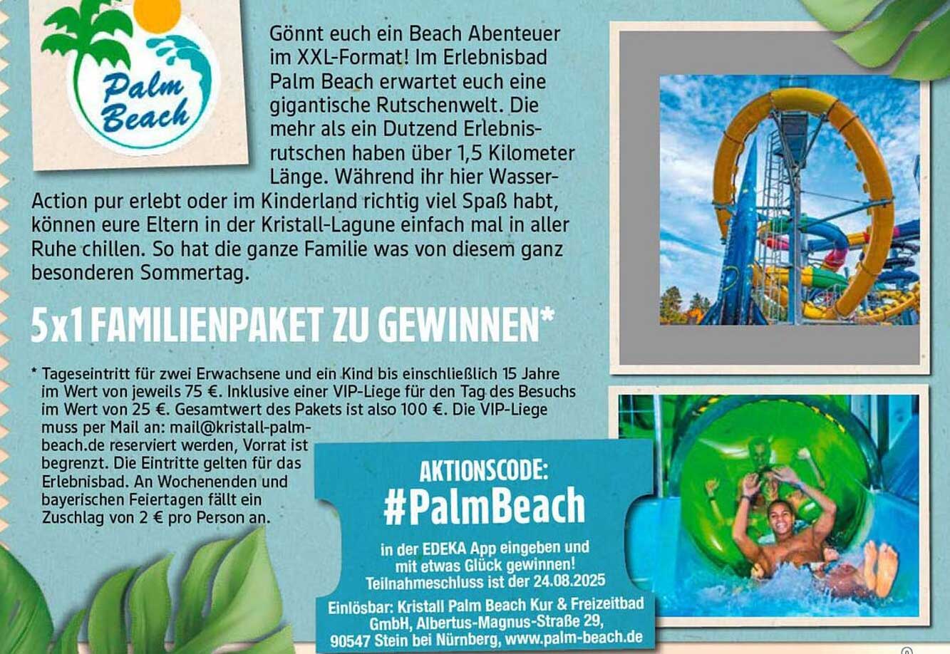 Familienpaket im Erlebnisbad Palm Beach