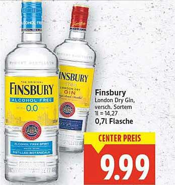 Finsbury London Dry Gin, 0,7l – jetzt zum Sonderpreis!