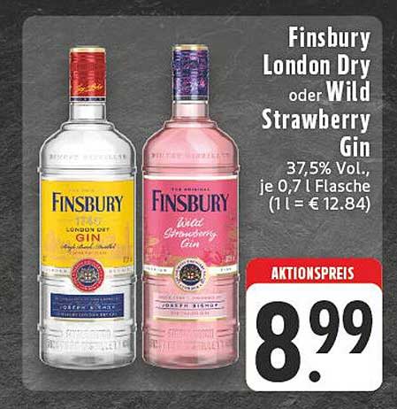 Finsbury London Dry oder Wild Strawberry Gin