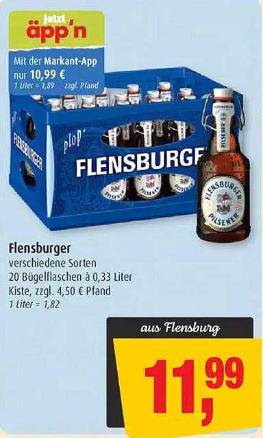 Flensburger Bier 20 Bügelbierflaschen à 0,33 Liter